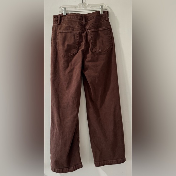 Just Black Denim High-Waist Wide Leg Brown Pants - Picture 4 of 5